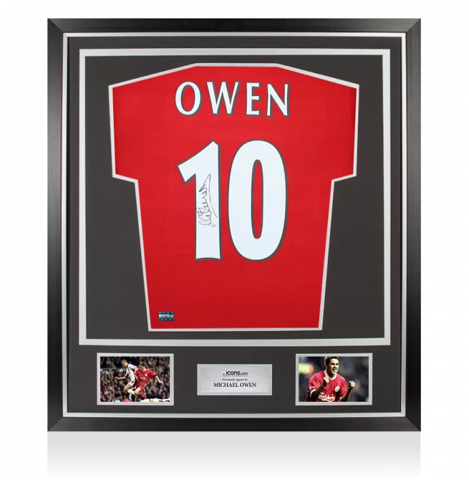 Michael Owen Back Signed Liverpool 1998 Home Shirt In Classic Frame