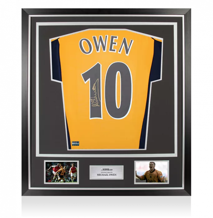 Michael Owen Back Signed Liverpool 2000-01 Away Shirt In Classic Frame
