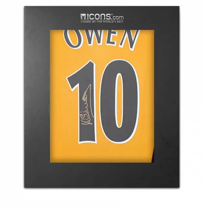 Michael Owen Back Signed Liverpool 2000-01 Away Shirt In Deluxe Packaging