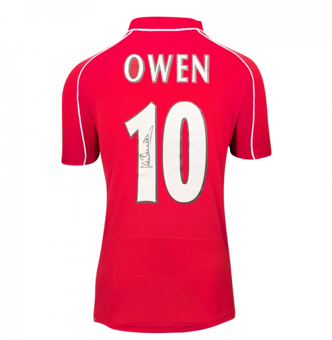 Michael Owen Back Signed Liverpool 2000-01 Home Shirt In Hero Frame: Option 1