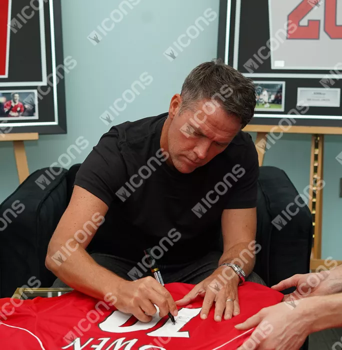 Michael Owen Back Signed Liverpool 2000-01 Home Shirt In Deluxe Packaging