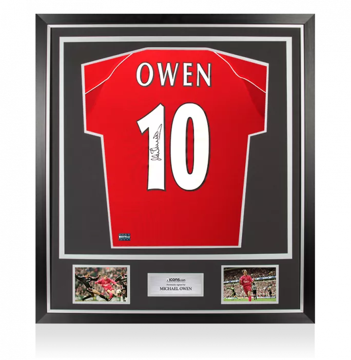 Michael Owen Back Signed Liverpool 2000-01 Home Shirt In Classic Frame