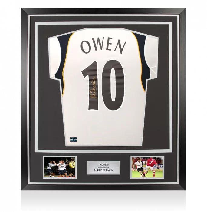 Michael Owen Back Signed Liverpool 2001-02 Away Shirt In Classic Frame