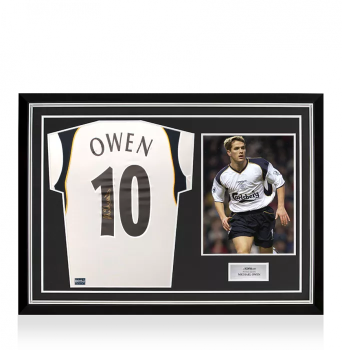 Michael Owen Back Signed Liverpool 2001-02 Away Shirt In Hero Frame: Option 1