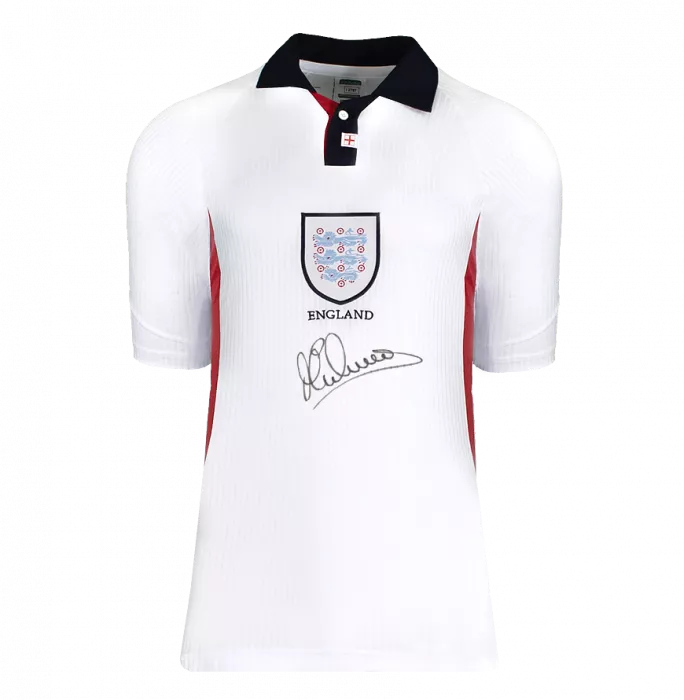 Michael Owen Front Signed England 1998 Home Shirt In Hero Frame: Option 1