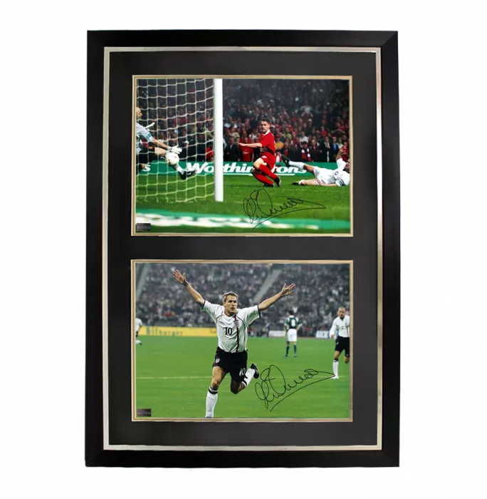 Michael Owen Liverpool & Michael Owen England Signed Photos In Dual Photo Frame