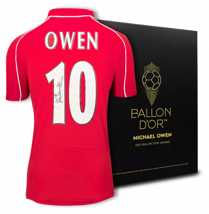Michael Owen Official Ballon D'Or™ Back Signed Liverpool FC 2000-01 Home Shirt: 2001 Winner's Pack