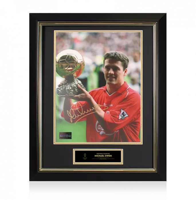 Michael Owen Official Ballon d'Or™ Signed Liverpool Photo: 2001 Ballon d'Or Winner