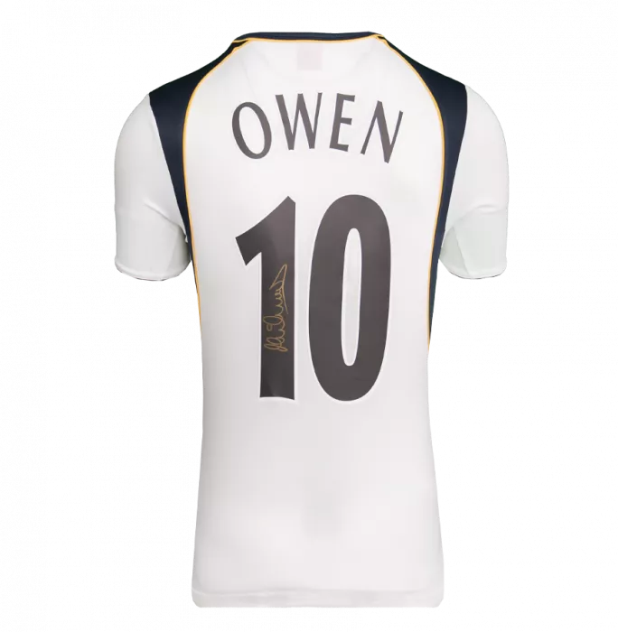 Michael Owen Official UEFA Champions League Back Signed And Framed Liverpool 2001-02 Away Shirt
