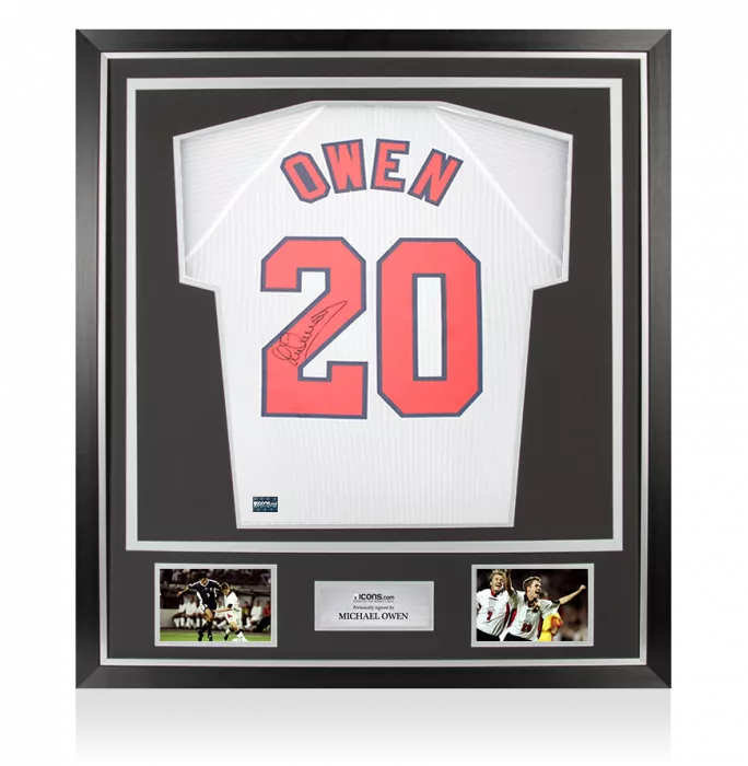 Michael Owen Signed England 1998 Home Shirt In Classic Frame