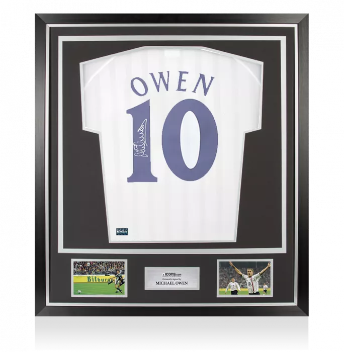 Michael Owen Signed England 2002 Home Shirt In Classic Frame