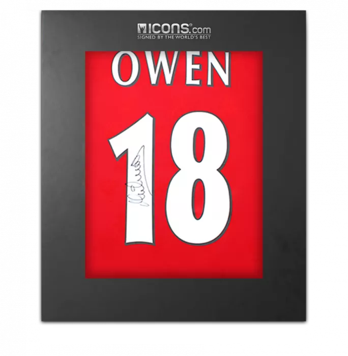 Michael Owen Signed Liverpool FC 1996 Home Shirt with Fan Style Numbers In Deluxe Packaging