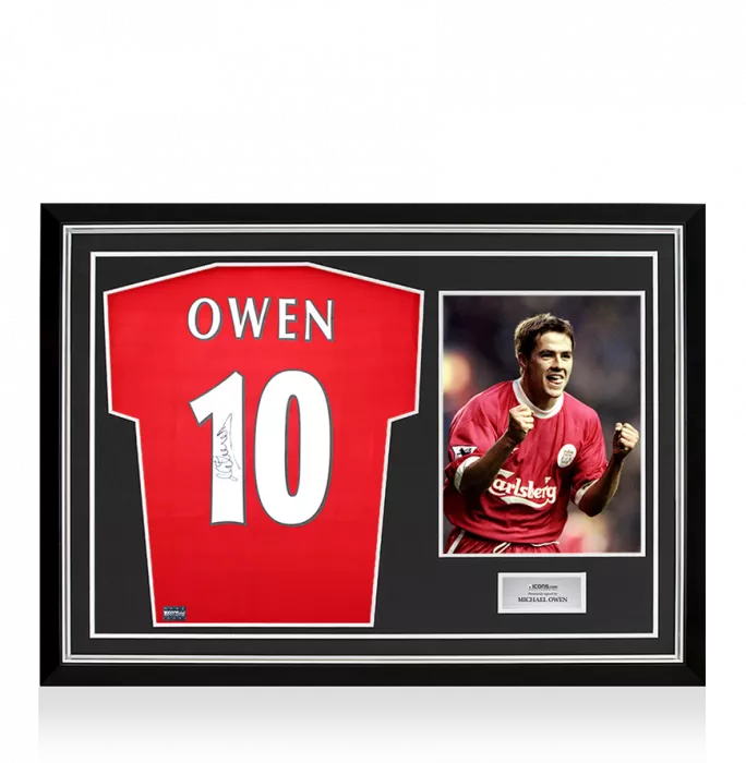 Michael Owen Signed Liverpool FC 1998 Home Shirt In Hero Frame: Option 1