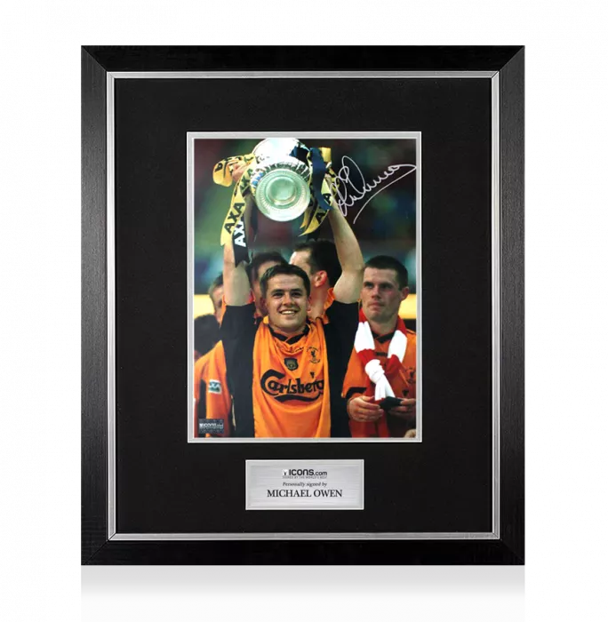 Michael Owen Signed Liverpool FC Photo In Premium Photo Frame: FA Cup Winner