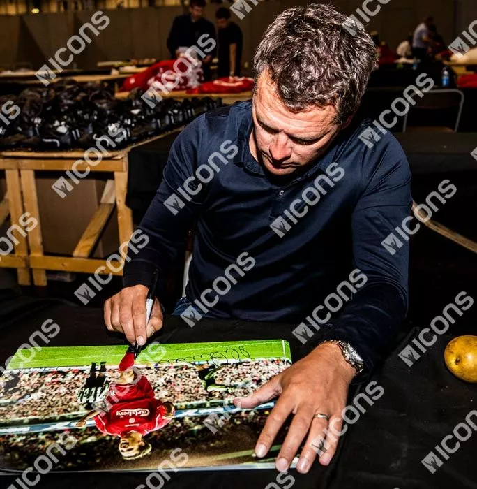 Michael Owen Signed Liverpool Photo In Black Wooden Frame: Anfield Favourite