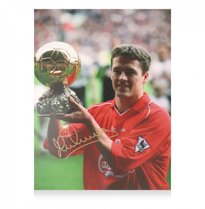 Michael Owen Signed Liverpool Photo In Premium Photo Frame: 2001 Ballon D'Or Winner