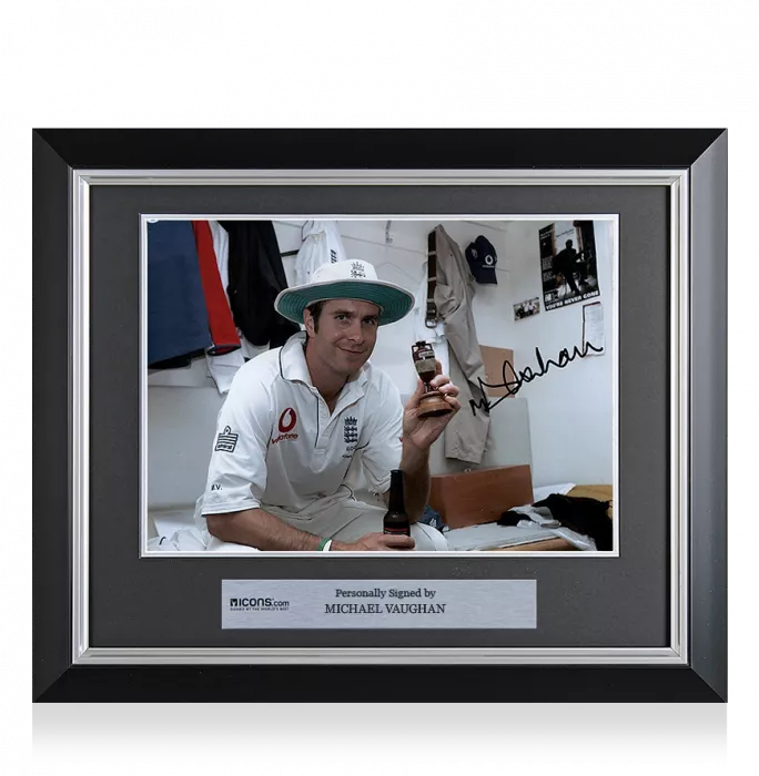 Michael Vaughan Signed And Framed England Photo: 2005 Ashes Winner