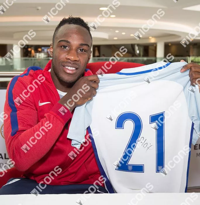 Michail Antonio England Back Signed 2016-17 Home Shirt