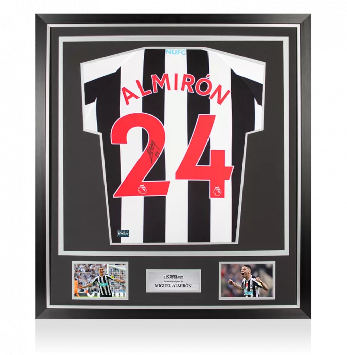 Miguel Almiron Back Signed Newcastle United 2022-23 Home Shirt In Classic Frame