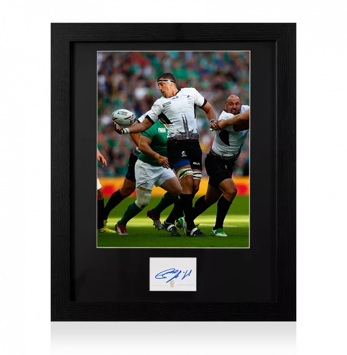 Mihai Macovei Signed Rugby World Cup 2015 Card and Romania Photo Frame