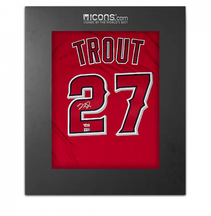 Mike Trout Back Signed Los Angeles Angels 2020 Alternate Jersey In Deluxe Packaging