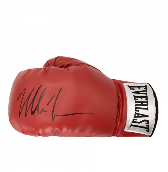 Mike Tyson Signed Boxing Glove: Everlast Red In Bubble Frame: Option 1