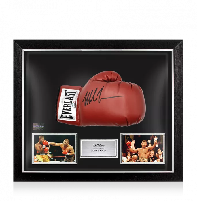 Mike Tyson Signed Everlast Red Boxing Glove In Bubble Frame: Option 1
