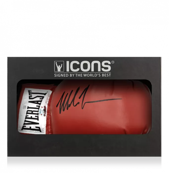 Mike Tyson Signed Everlast Red Boxing Glove In Deluxe Packaging