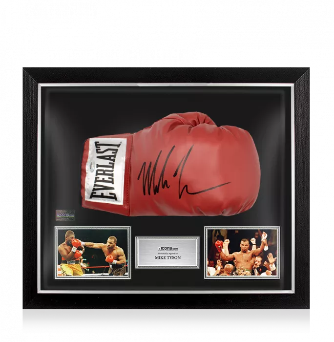 Mike Tyson Signed Everlast Red Full Size Boxing Glove In Bubble Frame: Option 1