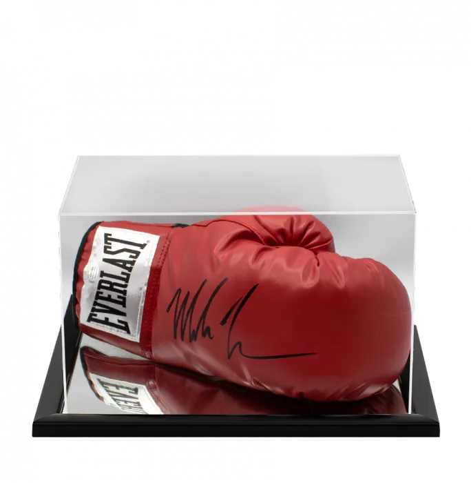Mike Tyson Signed Everlast Red Full Size Boxing Glove In Acrylic Case