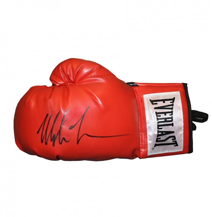 Mike Tyson Signed Red Everlast Boxing Glove In Black