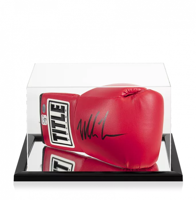 Mike Tyson Signed Title Boxing Glove In Acrylic Case