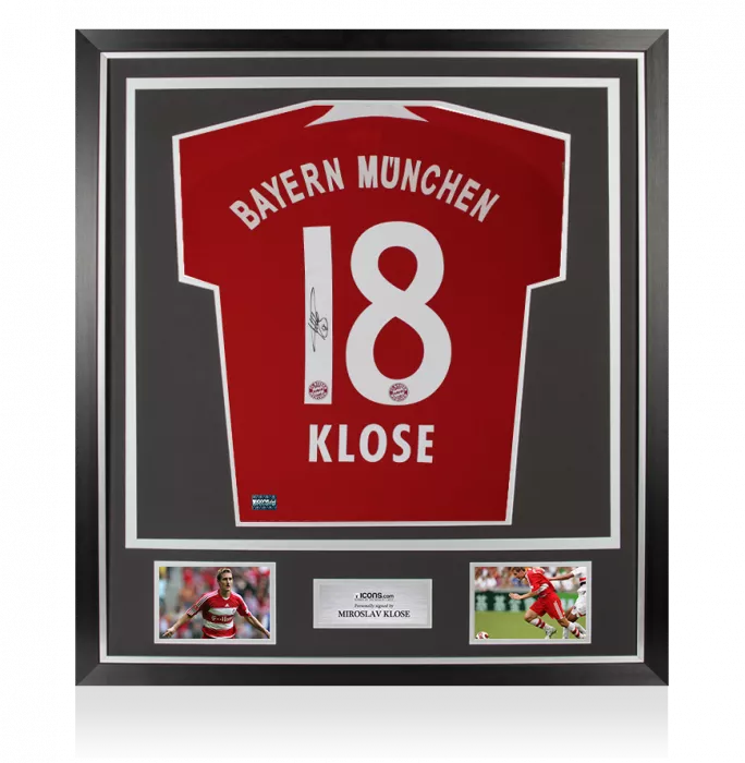 Miroslav Klose Back Signed FC Bayern Munich 2007-08 Home Shirt In Classic Frame