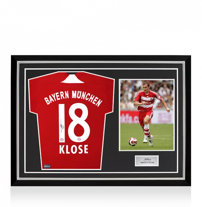 Miroslav Klose Back Signed FC Bayern Munich 2008-09 Home Shirt In Hero Frame: Option 1