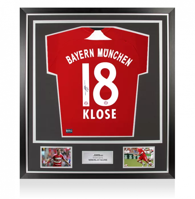 Miroslav Klose Back Signed FC Bayern Munich 2008-09 Home Shirt In Classic Frame