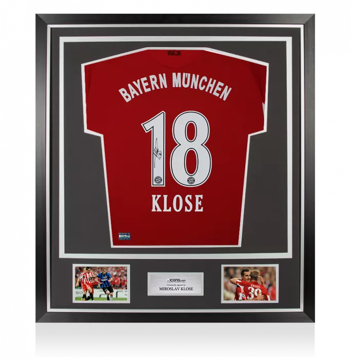 Miroslav Klose Back Signed FC Bayern Munich 2010-11 Home Shirt In Classic Frame