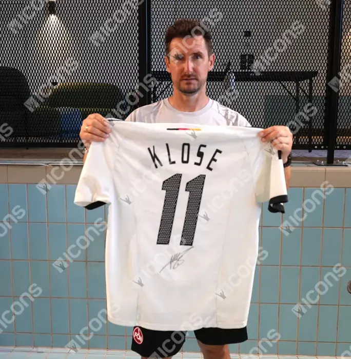 Miroslav Klose Back Signed Germany 2002-04 Home Shirt In Hero Frame: Option 1