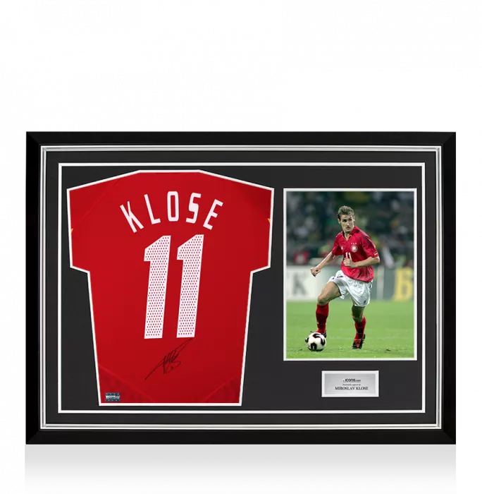 Miroslav Klose Back Signed Germany 2004-06 Third Shirt In Hero Frame: Option 1
