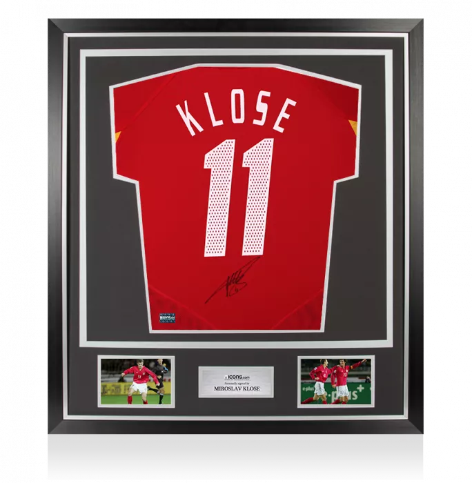 Miroslav Klose Back Signed Germany 2004-06 Third Shirt In Classic Frame