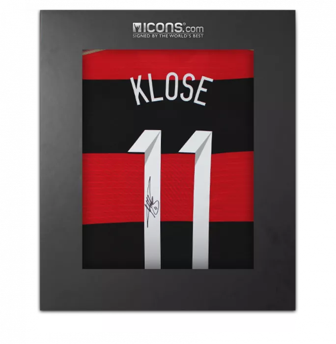 Miroslav Klose Back Signed Germany 2014 Away Shirt In Deluxe Packaging
