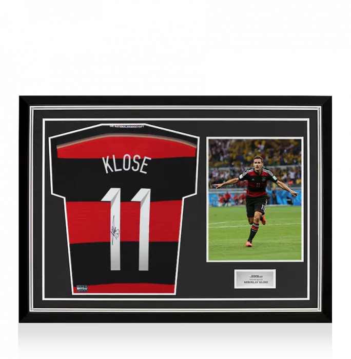Miroslav Klose Back Signed Germany 2014 Away Shirt In Hero Frame: Option 1