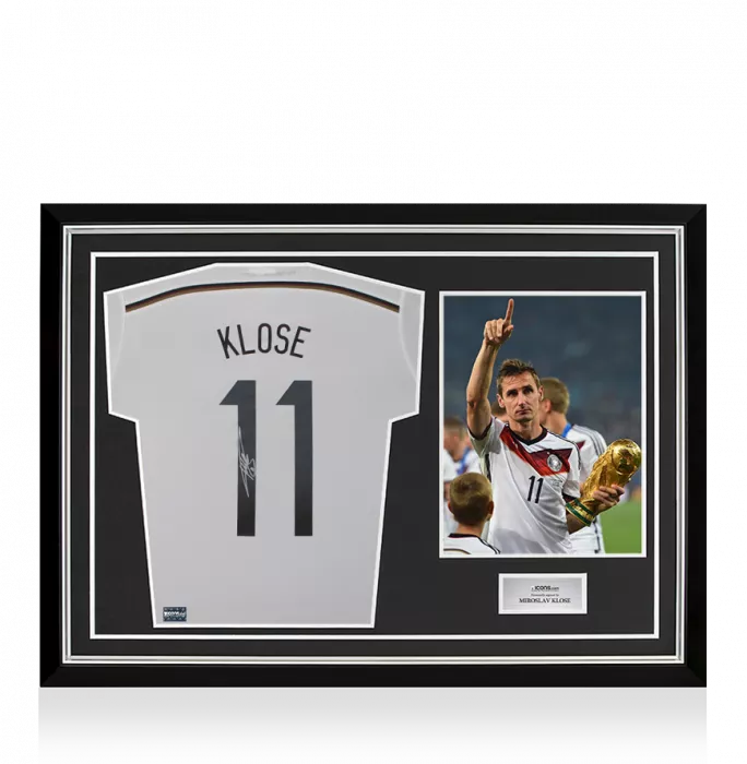Miroslav Klose Back Signed Germany 2014 Home Shirt In Hero Frame: Option 1