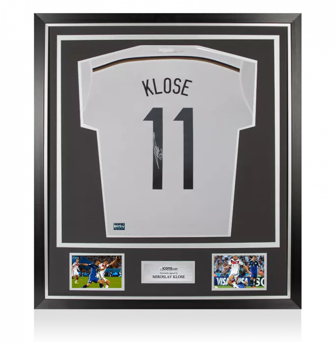 Miroslav Klose Back Signed Germany 2014 Home Shirt In Classic Frame