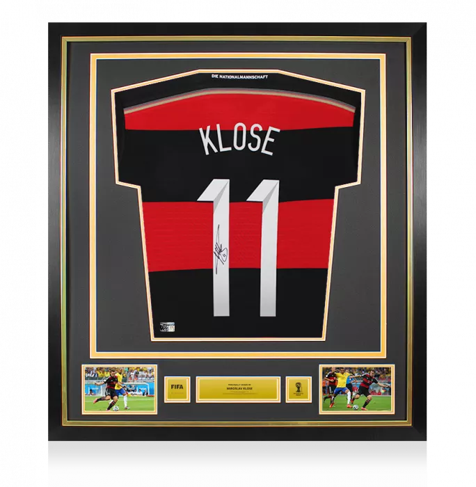 Miroslav Klose Official 2014 FIFA World Cup™ Back Signed and Framed Germany 2014 Away Shirt