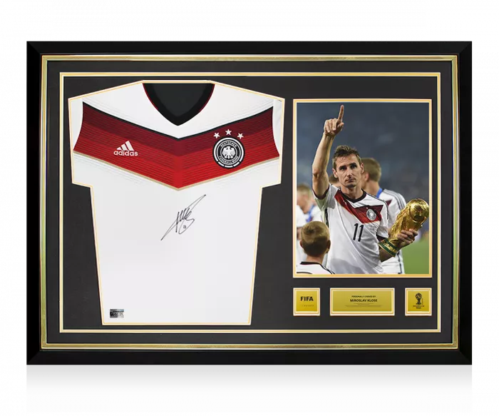 Miroslav Klose Official 2014 FIFA World Cup™ Front Signed and Hero Framed Germany 2014 Home Shirt