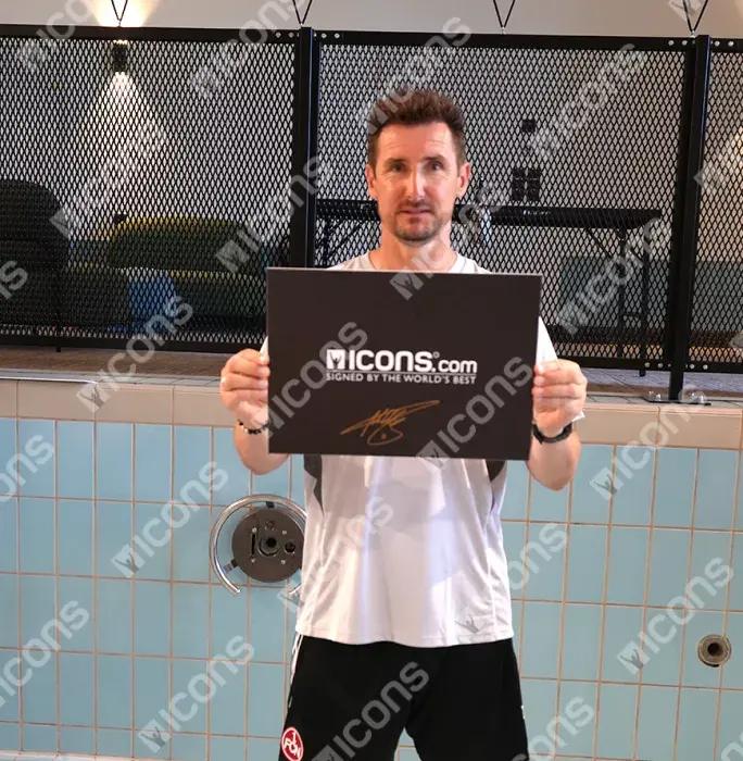 Miroslav Klose Official UEFA Champions League Signed Football In Acrylic Case