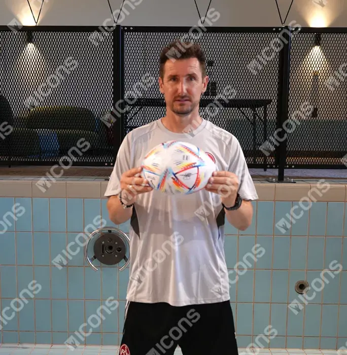 Miroslav Klose Signed FIFA World Cup Football In Acrylic Case