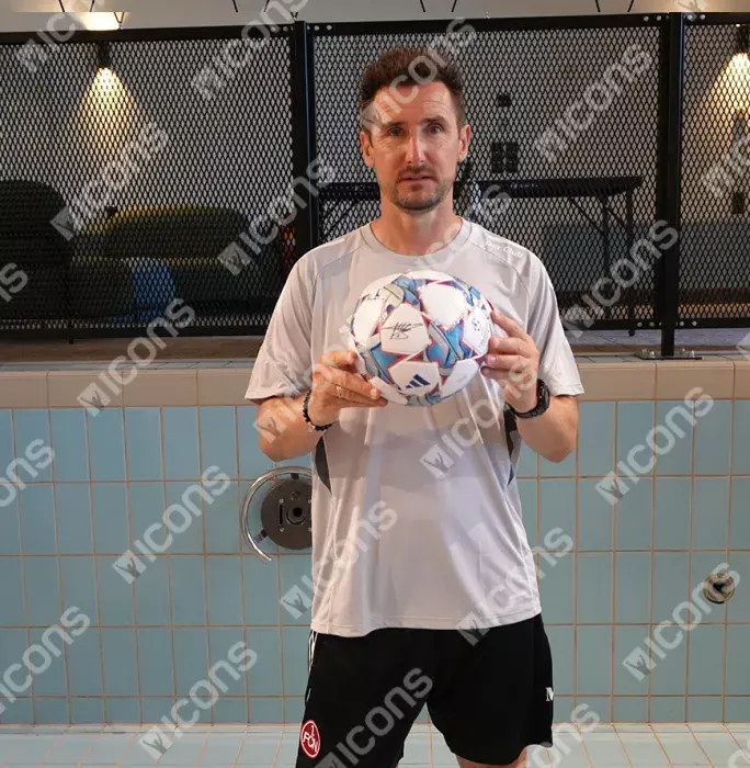 Miroslav Klose Signed UEFA Champions League Football In Acrylic Case