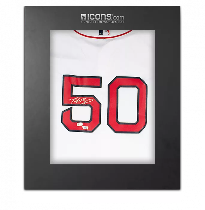 Mookie Betts Back Signed Boston Red Sox Jersey: 2018 MLB World Series Champions Edition In Deluxe Packaging