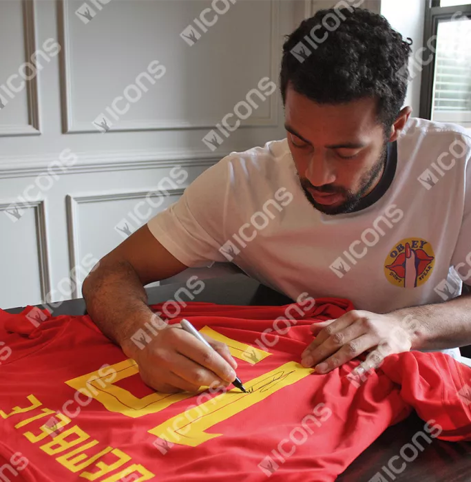 Mousa Dembele Back Signed Belgium 2017-18 Home Shirt In Classic Frame